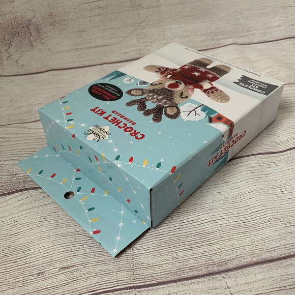 Needle Creations Reindeer Crochet Kit Christmas Holiday Craft Doll 6x7" Finished - Picture 8 of 8